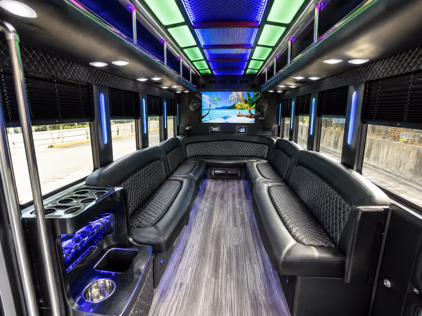 Yonkers Wedding Transportation party bus exterior